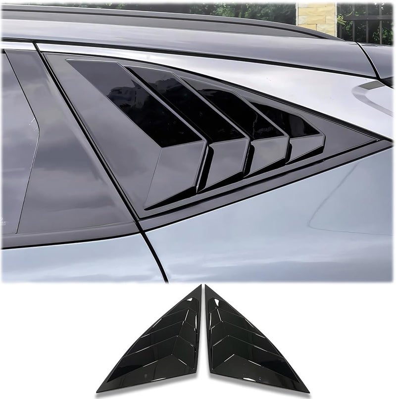 MUXEE 2Pcs Rear Side Window Louvers Air Vent Scoop Shades Cover Blinds Trim for Hyundai Tucson 2022 2023 2024 2025 - ABS Bright Black Sport Interior Accessories（NOT FIT Tucson nline） - Image 1